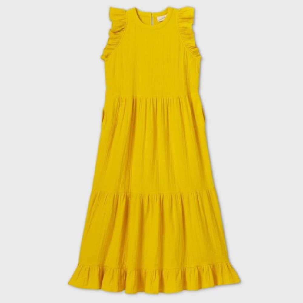 Universal Thread: Yellow Tiered Ruffle Dress